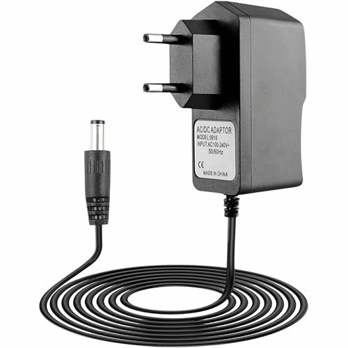 TECHZOCO Alimentador 12V 1A, Adaptador de Corriente, Fuente de alimentación 12v 1a, Alimentador de Pared, Cargador 12 Voltios 1A, Adaptador Alimentación, Conector DC 5.5 x 2.1 mm, Negro