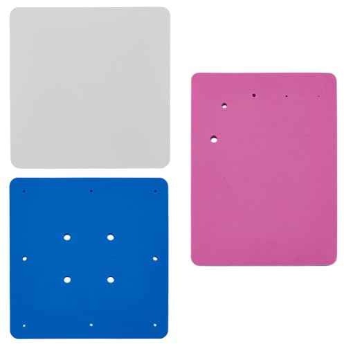 FINGERINSPIRE 3 Pcs Fondant Cake Foam Pad Rectangle 3 Size Royal Blue Hot Pink White Color EVA Fondant Sponge Mat with 5/12 Holes for Cake Decoration Sugar Gum Chocolate Clay Modelling DIY Tools