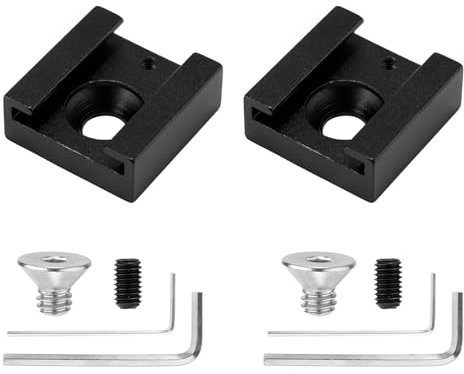 Lot de 2 Support de Griffe Froide, Adaptateur de Montage pour Griffe Froide d'Aluminium avec vis de 6,35mm et clé Hexagonale Compatible avec Flash Lumière LED Moniteur Microphone