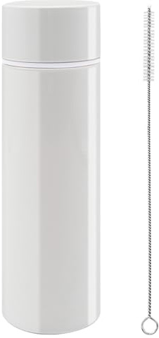 Mini bouteille d'eau de 150 ml, petite bouteille isotherme en acier inoxydable, petite bouteille d'eau de poche étanche avec brosse de nettoyage pour paille, bouteille d'eau fine pour femme garde les