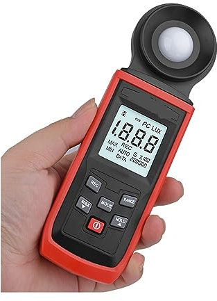 HPHPH Luxmetro Portatile, Luxmetro Digitale Luxmetro Palmare Luxometro Professionale Misuratore di Luce Fotometro Ad Alta Precisione Illuminometro,Piante Acquario Luce Tester