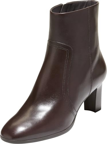 Cole Haan Women's Grand Ambition 2.0 Alainne Booties, Dark Chocolate Leather/Dark Brown Stack, 9-B US