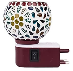 Incense Burner & Aroma Oil Diffuser – Elegant Kapoor Dani with Switch – Night Lamp, Bakhoor & Essential Oil Burner – Aromatherapy, Meditation, Home Fragrance Deodoriser - fits UK electric socket