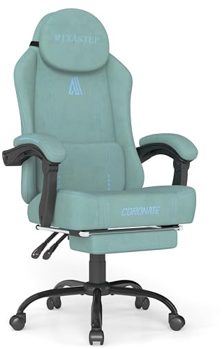 NSMAZXO MIXASTEP Gaming Stuhl Ergonomisch mit Verstellbarer Rückenlehne & 360° Drehfunktion - Bürostuhl für Erwachsene/Jugendliche 150KG,PC-Stuhl aus Technologiegewebe in Blau für Homeoffice/Gaming