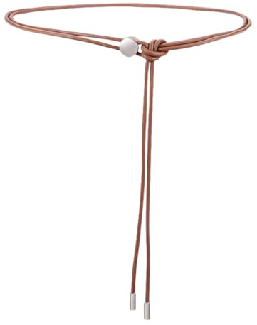 CYQDMDSM Ceinture Femme Chaîne De Corde Tressée en Cuir avec Fermoir Acier Inoxydable Robes Liaison Réglable Inoxydable-Brun