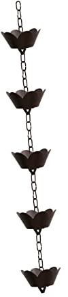 FONDOTIN 1m Metall Regenkette Petal Form Dekorativer Regenfänger Für Dachrinne Garten Terrasse Wasserspiel Eleganter Ablaufkette Für Dachrinnen Und Außenbereich