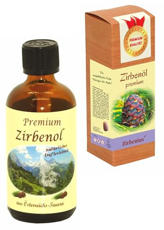 Premium-Zirbenöl - naturreines, ätherisches Zirbelkiefernöl aus Österreich, als Duftöl, für Raumduft-Diffuser, zur aromatischen Anwendung; (100 ml)