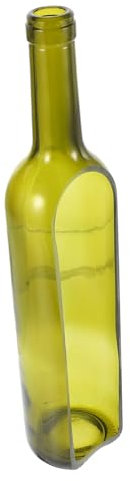 HAMPPLIES Portavelas De Botella De Vino Cortada Jarrón Decorativo y Maceta Para Frutas y Flores Manualidades De Vidrio Sin Tapa Verde Profundo