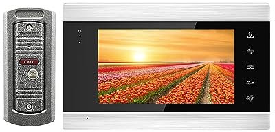 SMTYXS Di Citofono For Videocitofono IP Intelligente WiFi Wireless Da 7 Pollici Con Telecamera Campanello Cablata 1080P, Supporto Sblocco Remoto(1080P Not TF-02)