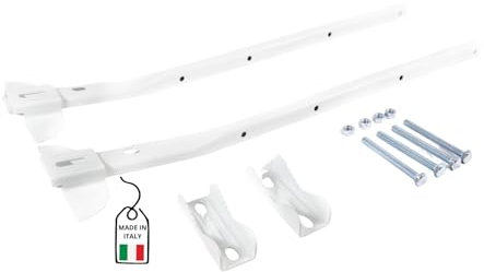 OWIJI Stendipanni Balcone Esterno 56 Cm Aste Fisse Universale Piastre Antitorsione Interno Ferro Stendibalcone Bianco Attacco Balcone Ringhiera Stendino Stendibiancheria da Balcone