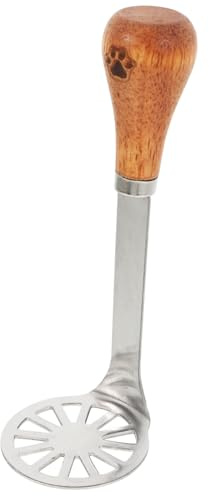 TOGEVAL Stainless Steel Potato Masher Acacia Wood Handle Sturdy Food Masher Tool for Mashed Potatoes, Vegetables, and Baby Food Preparation Handheld Kitchen Ricer for Home Use