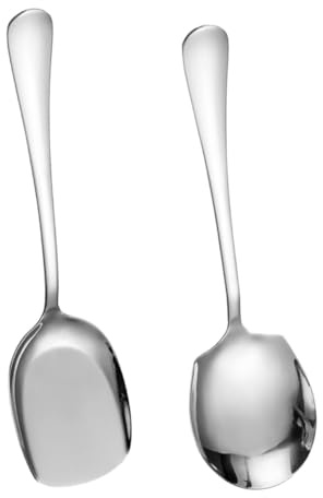 LOLIPPYY Cucharas de Servir de Acero Inoxidable con Diseño Profundo para Buffet y Sopa Cucharones Grandes Resistentes para Hogar Restaurante y Hotel