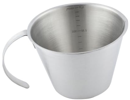 Hemobllo Vaso Medidor de Acero Inoxidable con Escala Precisa Jarra Multifuncional para Laboratorio y Cocina Herramienta Metálica Resistente para Medir Líquidos