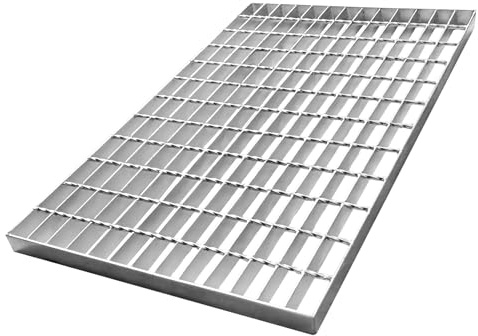 Natotela 600x400x32mm Caillebotis extérieur en Acier galvanisé,B125 Marche de caillebotis en Acier galvanisé,Rectangulaire,sans Cadre,pour Le Trottoir,l'escalier,Le Balcon,Le Jardin,Le Garage