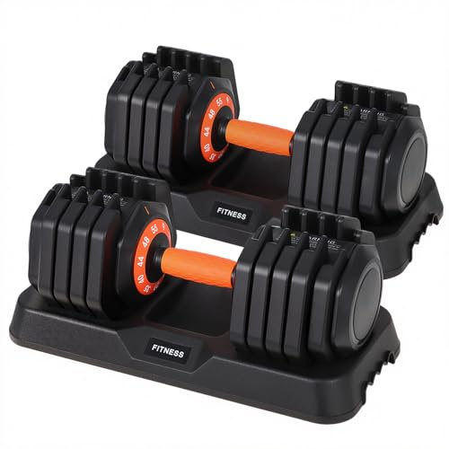 HAUSPROFI Verstellbare Hanteln 5 in 1(11kg)/10 in 1(25kg), 1S Schnellverstellung Einstellbare Platzsparende Hantel, Hanteln Verstellbar mit Rutschfestem Griff, Gut für Zuhause Büro Fitnessstudio