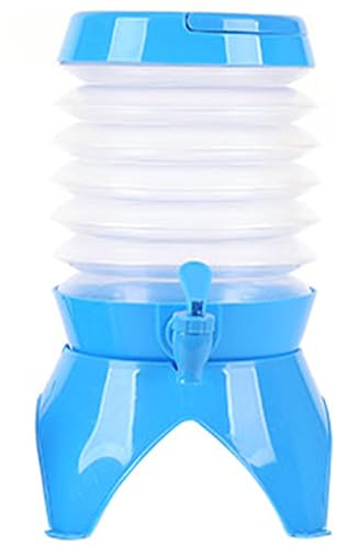 Dispensador de bebidas con grifo Jarra de agua plegable de 3, 5 l Dispensador de bebidas de plástico sin BPA con soporte, mango y tapa con tapa de rosca Portador de agua portátil para acampar para fie