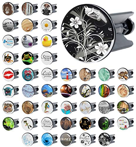 Sanilo Waschbeckenstöpsel, viele schöne Stöpsel für das Waschbecken zur Auswahl, universal mit Motiv (White Flower)