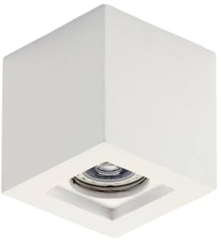 MAZZOLA LUCE Faretto quadrato cubo da soffitto plafone in gesso bianco gu10 led per interni - Certificazione Elettrica Italiana