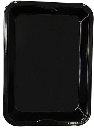 Chabrias Ltd 43.5cm Vitreous Enamel Roasting Tray – Extra-Large, Heavy-Duty Roaster – Made in England – Enamelled Iron, Oven & Dishwasher Safe, Fridge/Freezer Safe – Black