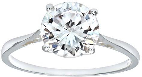 Elegano Sterling Silver Engagement Ring – Solitaire Set Cubic Zirconia Women’s Ring