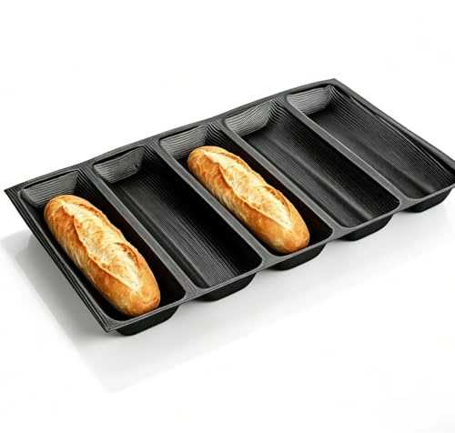 Cyrank Silikon perforierte Backformen, französische Baguette-Pfanne Sandwichform zum Backen, 46 x 33,5 cm