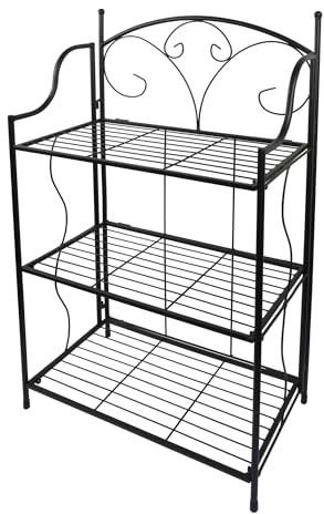 Pflanzenregal 3-stufig, 58x31x100cm, Schwarz