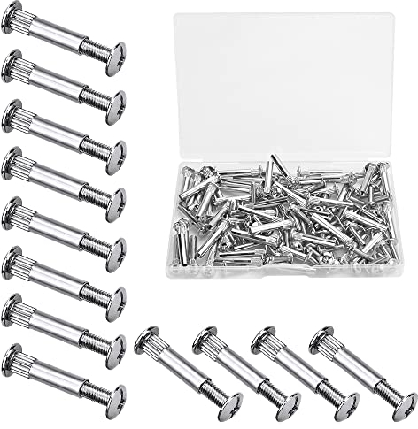 BUENTYA 60 Stück Verbindungsschraube M4 Möbelschrauben Hülsenschrauben Nickel-MöBelverbinder Schrauben Schrankverbinder zum Verbinden von Möbeln, Schränken, Schränken, Holzbrettern (31-40mm)