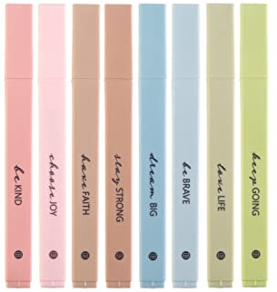 DIVERSEBEE Bible Highlighters with Soft Chisel Tip, 8 Pack Assorted Colors Pens No Bleed, Quick Dry Set, Cute Aesthetic Markers, Bible Study Journaling Supplies and Accessories (Earthy)