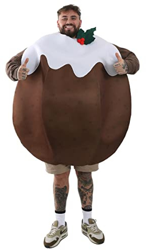 Christmas Pudding Fancy Dress Costume - Unisex Xmas Costume Adults Pudding Tabard - Funny Festive Outfit - One Size