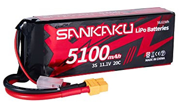 SANKAKU 3S 5100mAh 11,1V 20C Lipo Pack Akku mit XT60 für RC Flugzeug Quadrocopter Hubschrauber Drohne FPV