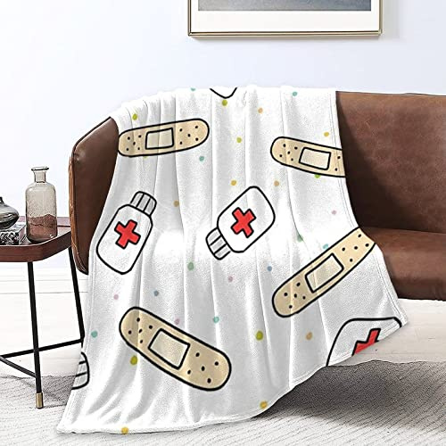 Decke Fleece Throw Blanket Soft Nurse Band-aid Flannel Blankets for Adults Kids Bed Throws Blanket for Couch Sofa Bed Office