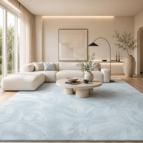 Pergamon Luxus Super Soft Kunstfell Teppich Pearl Einfarbig – Wohnzimmer, Rund & Eckig