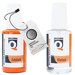 uniQum Autolack Stift + Klarlack im Vorteilsset fürs Auto für MERCEDES IRIDIUMSILBER 775 Autolack Reparatur 2 x 30 ml