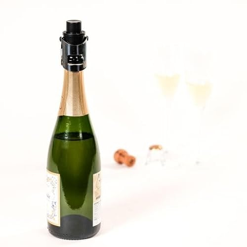 Jokari Champagne Saver Wine Bottle Pump Topper Stops Carbonation Loss After the Cork Top Pops. This Stopper Creates a Near Vacuum Seal to Save Your Sparkling Beverage Bubbles and Fizz for Longer (1)