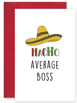 Leinessy Lustige Boss Day Karte, Dankeskarte für Chef, süße Karte für männliche weibliche Chef, Nacho Average Boss