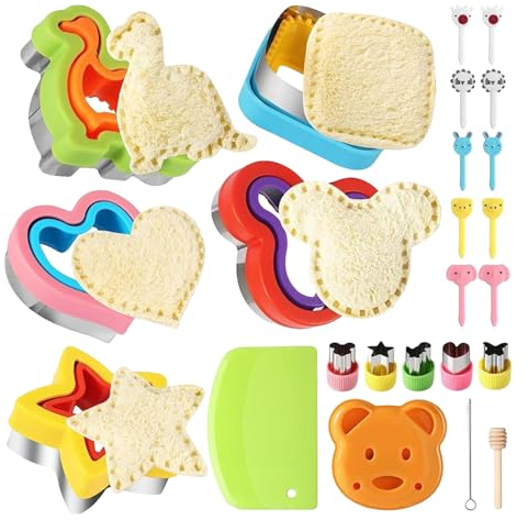 Cortadores de galletas de Navidad, juego de almuerzo para sándwiches, cortador de frutas de oso onigiri, mini cortadores de galletas de Navidad para sándwiches, galletas, pasteles y más