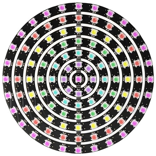 Treedix WS2812B 5050 RGB LED Ring Light 109 LEDs 7 Rings Matrix | Individually Addressable Full Dream Color DC 5V for Arduino and Raspberry Pi