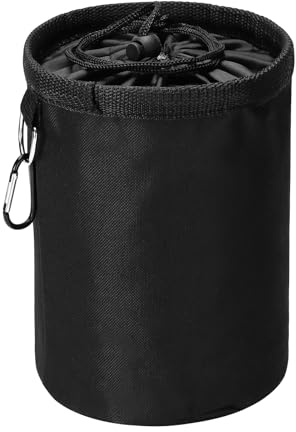 Soleebee Wäscheklammer Beutel Mit Haken zum Aufhängen, Wasserdicht Wäscheklammerbeutel Aus robustem Oxfordgewebe mit Zugkordelverschluss für Indoor Outdoor Pegs Organizer (Schwarz, M)