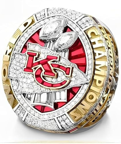 haobook 2019 Rugby Championship Ring Super Bowl KC Champions Ring Geschenkbox aus Holz zum Sammeln, Erinnerungsstücke für begeisterte Fans, FFL-Football-Fanatiker und Sportsammler,12#