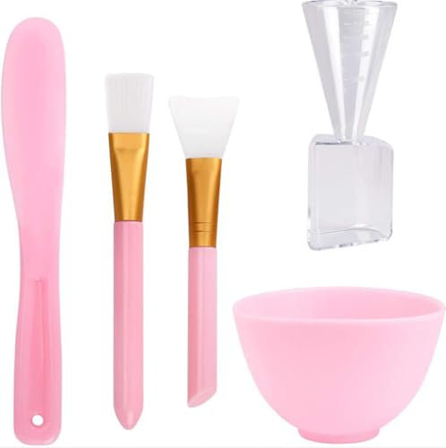 5 in 1 Maschera facciale Mixing Bowl Set Include Silicone Maschera viso Brush Applicator Maschera facciale Ciotole Maschera Spatola di misurazione Scoop per DIY SPA Clay Mask