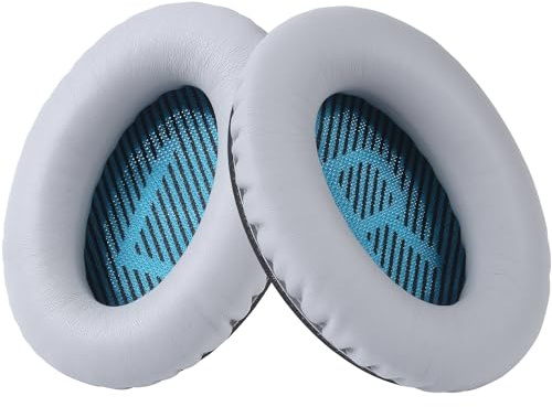 QC35 QC35ii Soft Protein Leather Ear Pads,VIIMAKE Replacement Earpads Cushions for Bose QuietComfort QC35 QC35II Headphones,High-Density Foam - Durable (QC35/QC35II Light Grey)