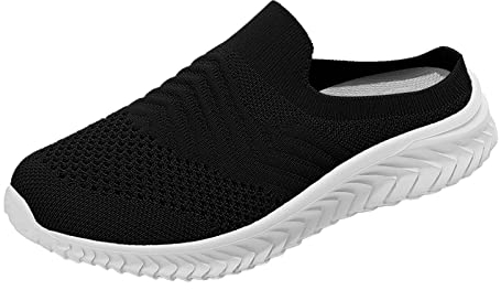 Chaussures pour femme - Couleur unie - Style décontracté - Maille creuse - Respirante - Chaussures plates sans talon - Chaussures de douche pour homme, Noir , 41 EU