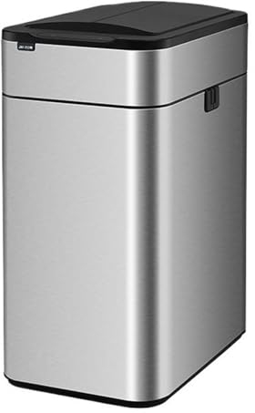 Poubelles de salle Poubelle automatique en acier inoxydable avec couvercle, poubelle de cuisine à ailes ouvertes, poubelle intelligente moderne de 9/15/30/50/60 L for un usage domestique et commercial