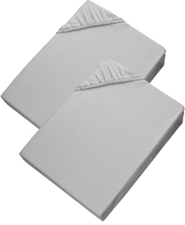Esprit - Sábana bajera ajustable de 90 x 200 cm, 2 unidades, de rizo a sábana bajera, de 120 x 200 cm, de algodón gris, para niños y cama con somier en calidad de hotel de hasta 30 cm de altura