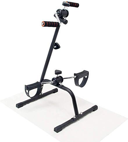 Pedaltrainer, Mini-Heimtrainer, tragbarer Pedaltrainer, stationäres Fahrrad, Beine und Arme, verstellbarer Hub, Rehabilitationsgerät for Ober- und Unterkörper, for Senioren und ältere Menschen, schwar