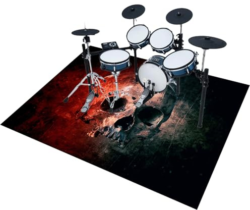 EYKWKB 120 x 70 cm Tappeto Batteria Acustica, Tappetino per Batteria e Percussioni, Tappeto Batteria, Tappeti Rettangolari Antiscivolo per Batteria Elettroniche Rullante Acustica Grancassa