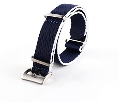 AJASMKLX Reloj de lona Correa de reloj universal Ajuste for SKX007 Seamaster 300 Bond Pulsera de calibre Accesorios 20 mm 19 mm Zulu Nylon 007(43 EU)
