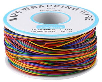 250M Klingeldraht 8 Adern verzinntes Kupfer-Isolierungswickel-Testkabel 30AWG 0 6mm Farbige Elektronische Testkabel für Leiterplatten & Elektronik Tests