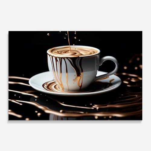ARTHUB® Küchenrückwand aus Glas 60x100 cm, 4mm ESG | Spritzschutz, Glasplatte, Herdspritzschutz, Wandschutz für Herd, Hartglas, Lebensmittel, Kaffee, Cold Coffee Drink