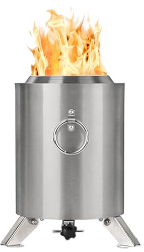 Stufa da Campeggio Stufa a Legna, Fornello Campeggio Portatile, Stufa da Tenda Staccabile per Cucinare, Campeggio, Tenda, Escursionismo, Interno ed Esterno(Silver)